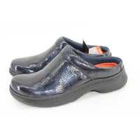 Clarks Women's Pro Clog in navy patent - women's shoe - detail view