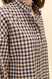 Inspiration Studio - Gingham Ruffle Jacquard Shirt