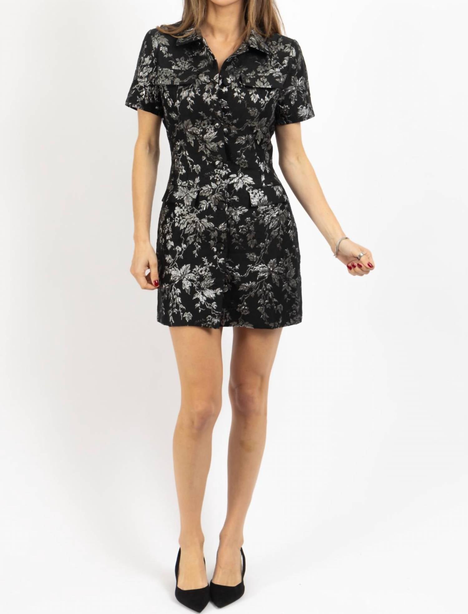 Fore Collection - Josie Jacquard Metallic Mini Dress
