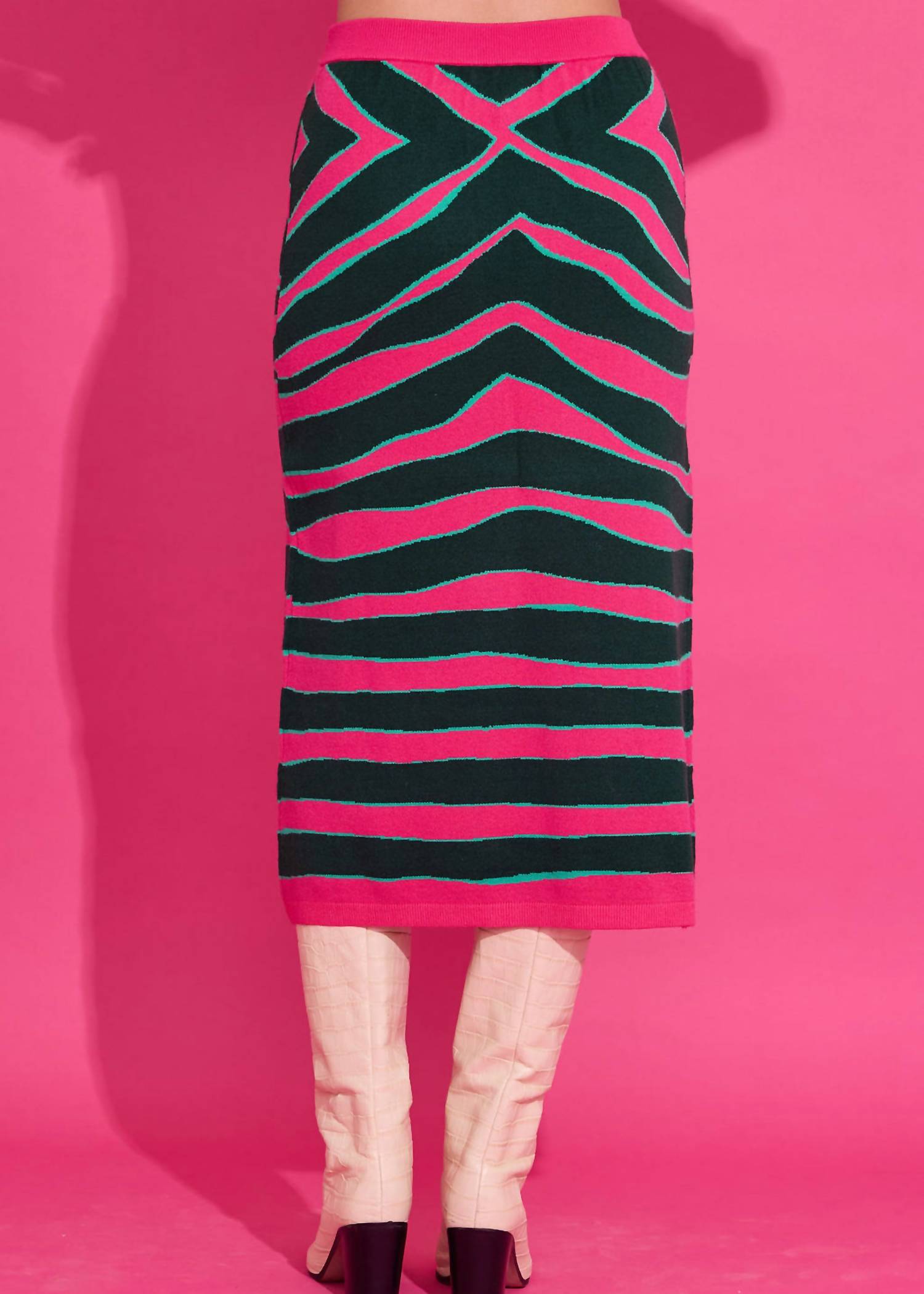 Alden Adair Vivian Midi Skirt in ziggy palm - women's skirt - detail view