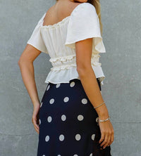 Timing - Airflow Ruffle Peplum Tie Front Top