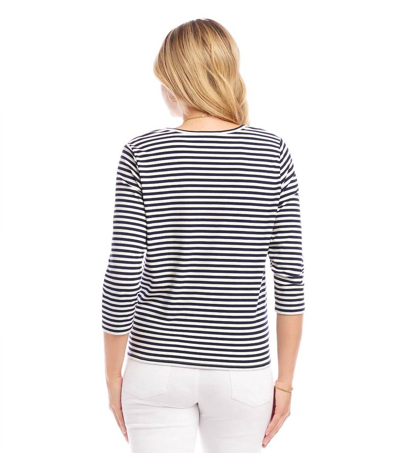 Karen Kane - Three-quarter Sleeve Tie Front Top