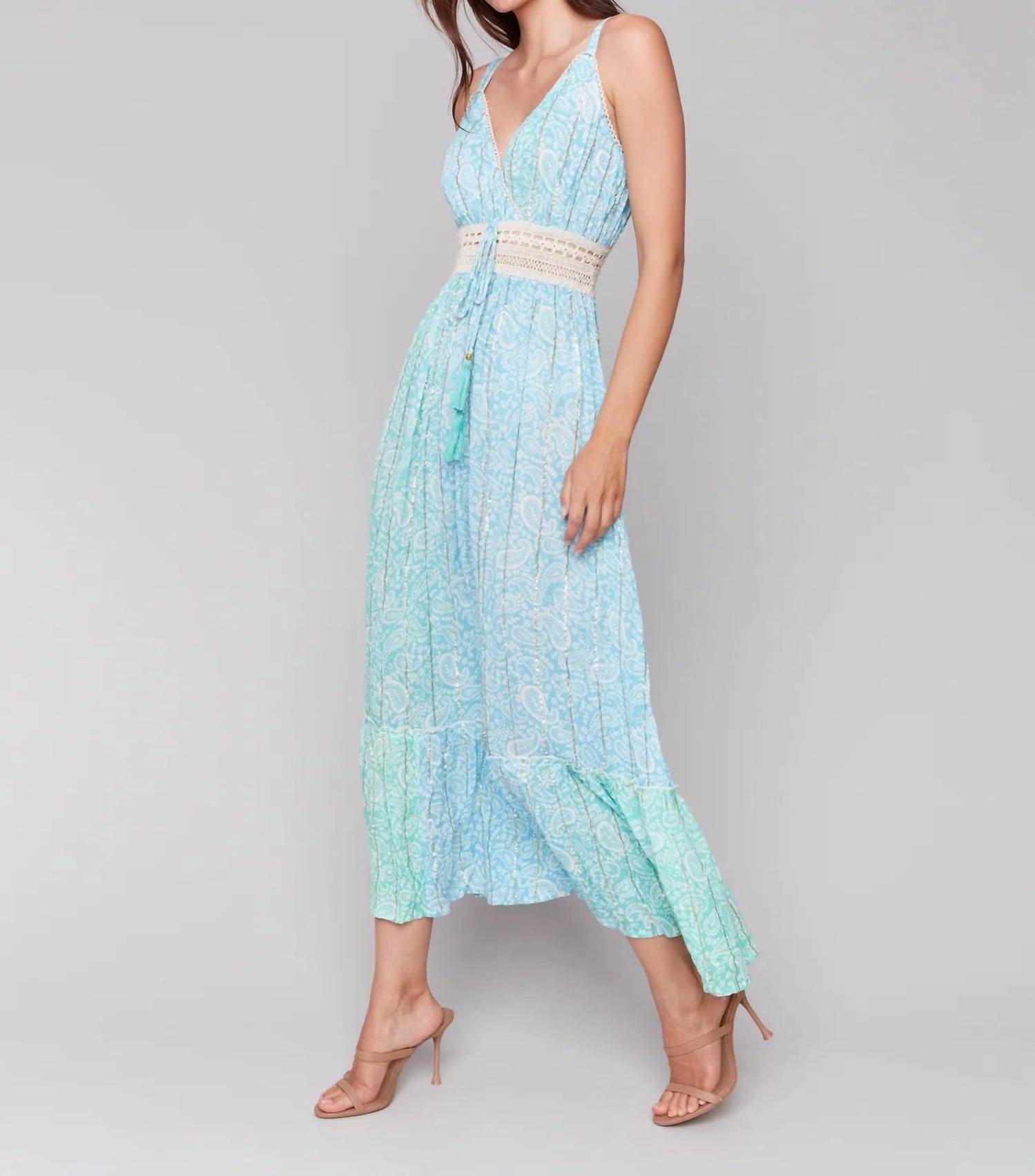 Charlie B - Foil Ombre Tiered Maxi Dress