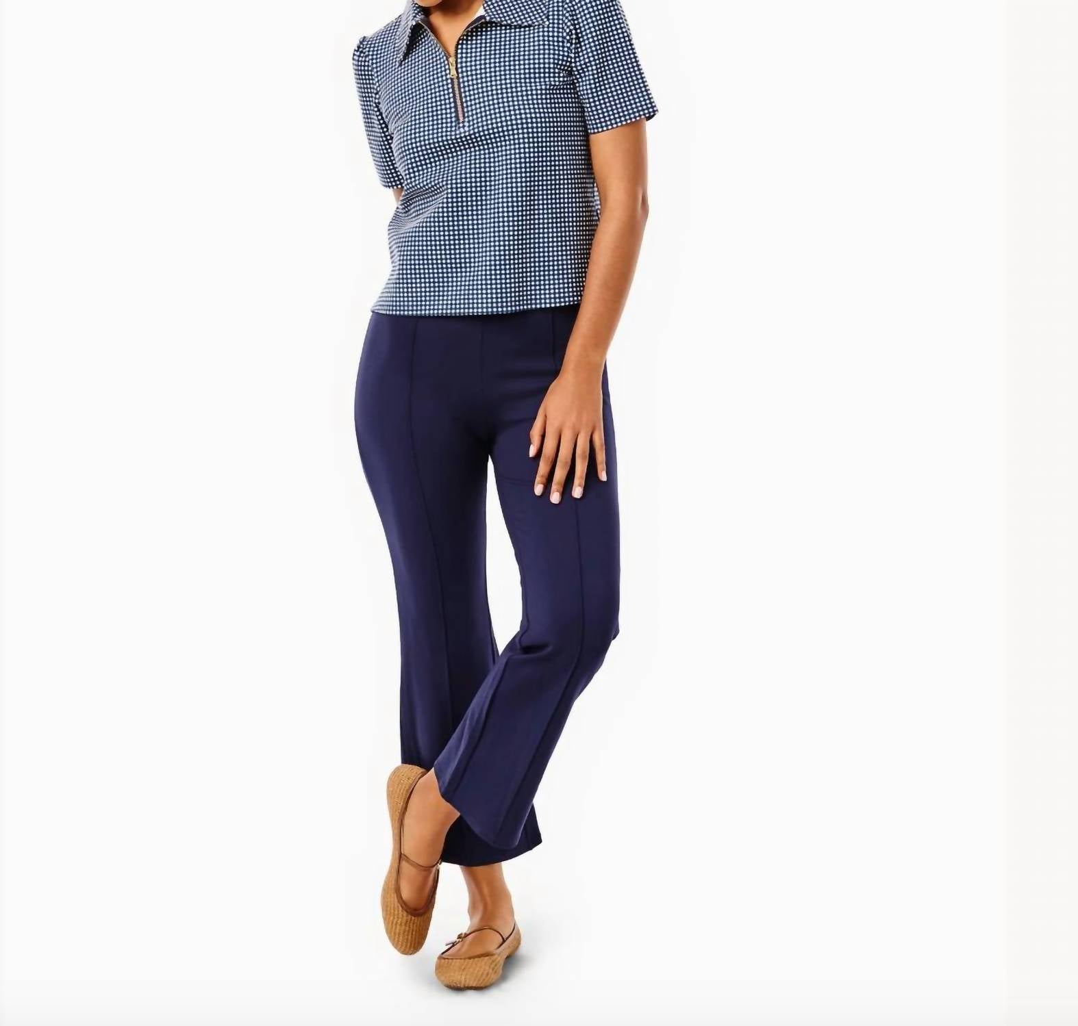 ADDISON BAY Ponte Waverly Flare Pants in navy - women's pants - view 6