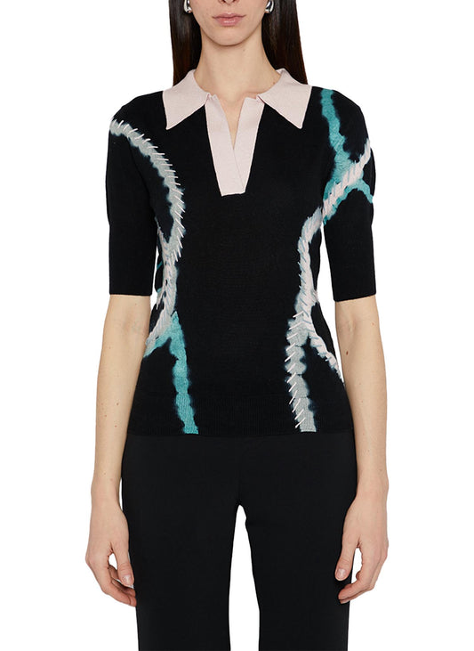 Prabal Gurung - Tie Dye Thread Embroidered Polo