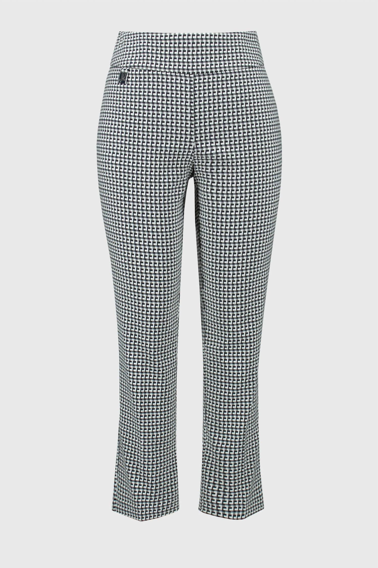 Joseph Ribkoff - Geometric Jacquard Crop Pull On Pants