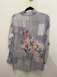 Johnny Was Women's Malta button down in blue plaid - women's blouse - alternate view