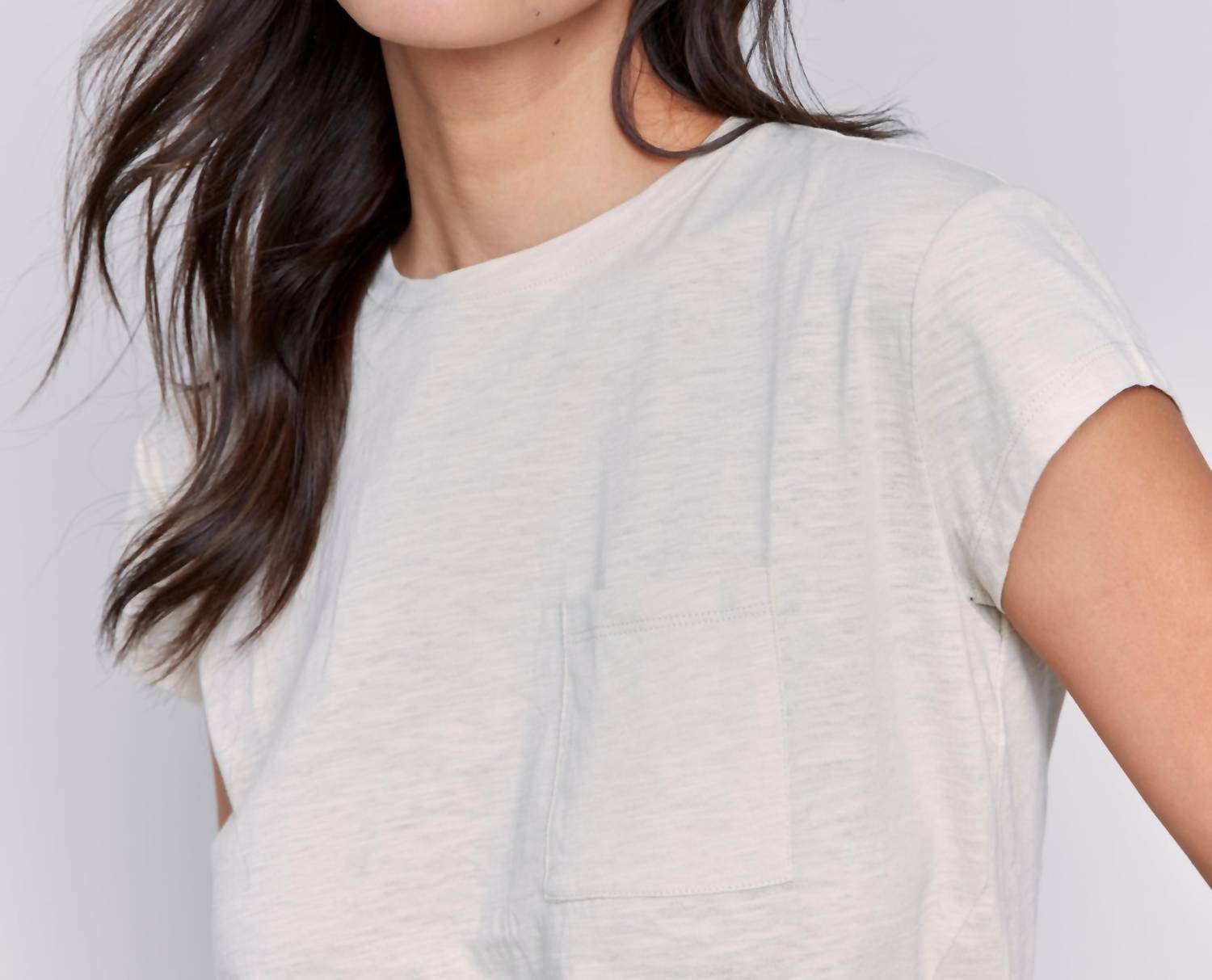 Charlie B - Cap Sleeve Tee with Chest Pocket Detail