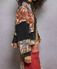 Pol - Quilted Floral A-Line Jacket
