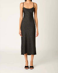 NIA Doheny Polka Dot Dress in black - women's dress