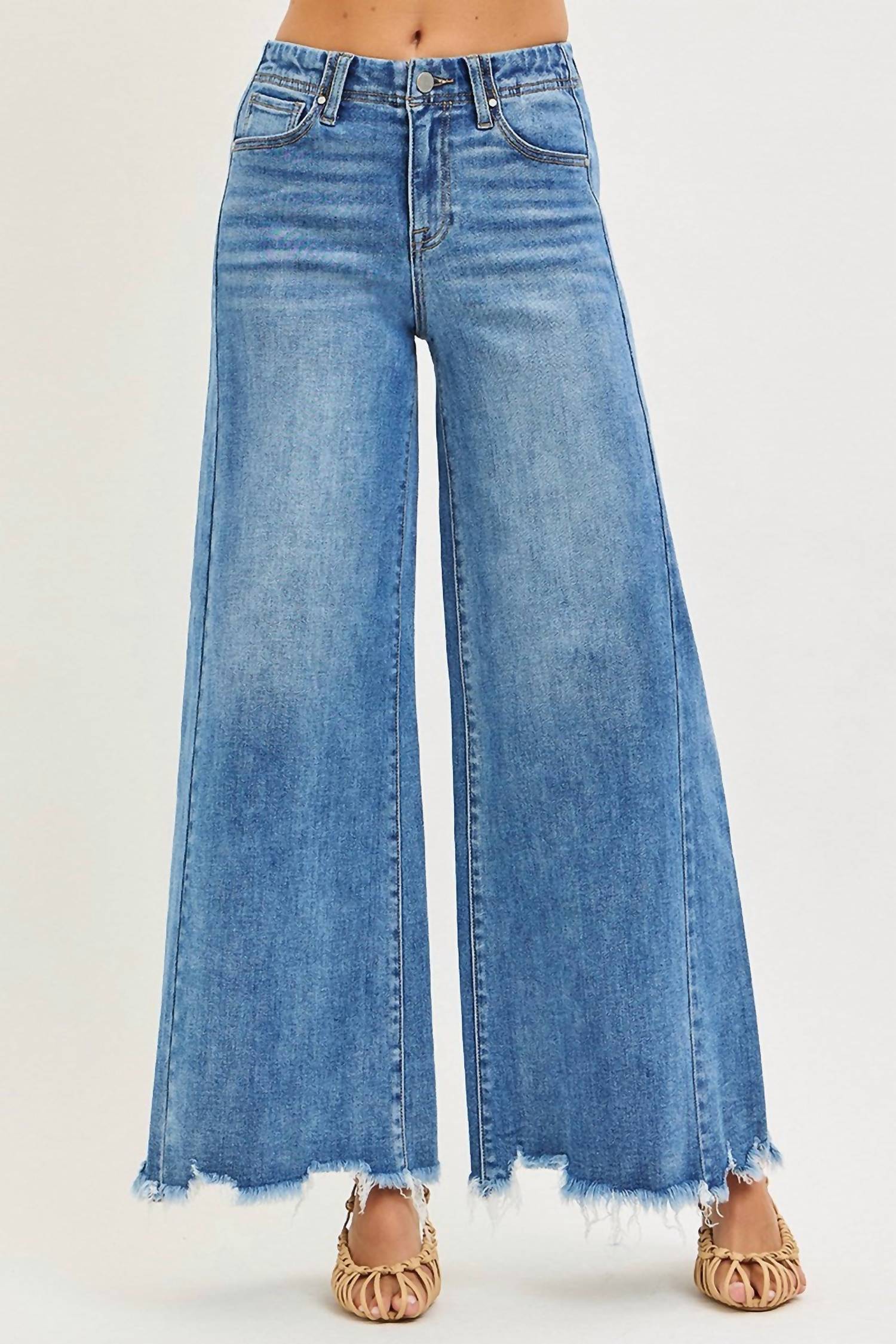 Risen - Chatter High Rise Ankle Wide Leg Jeans