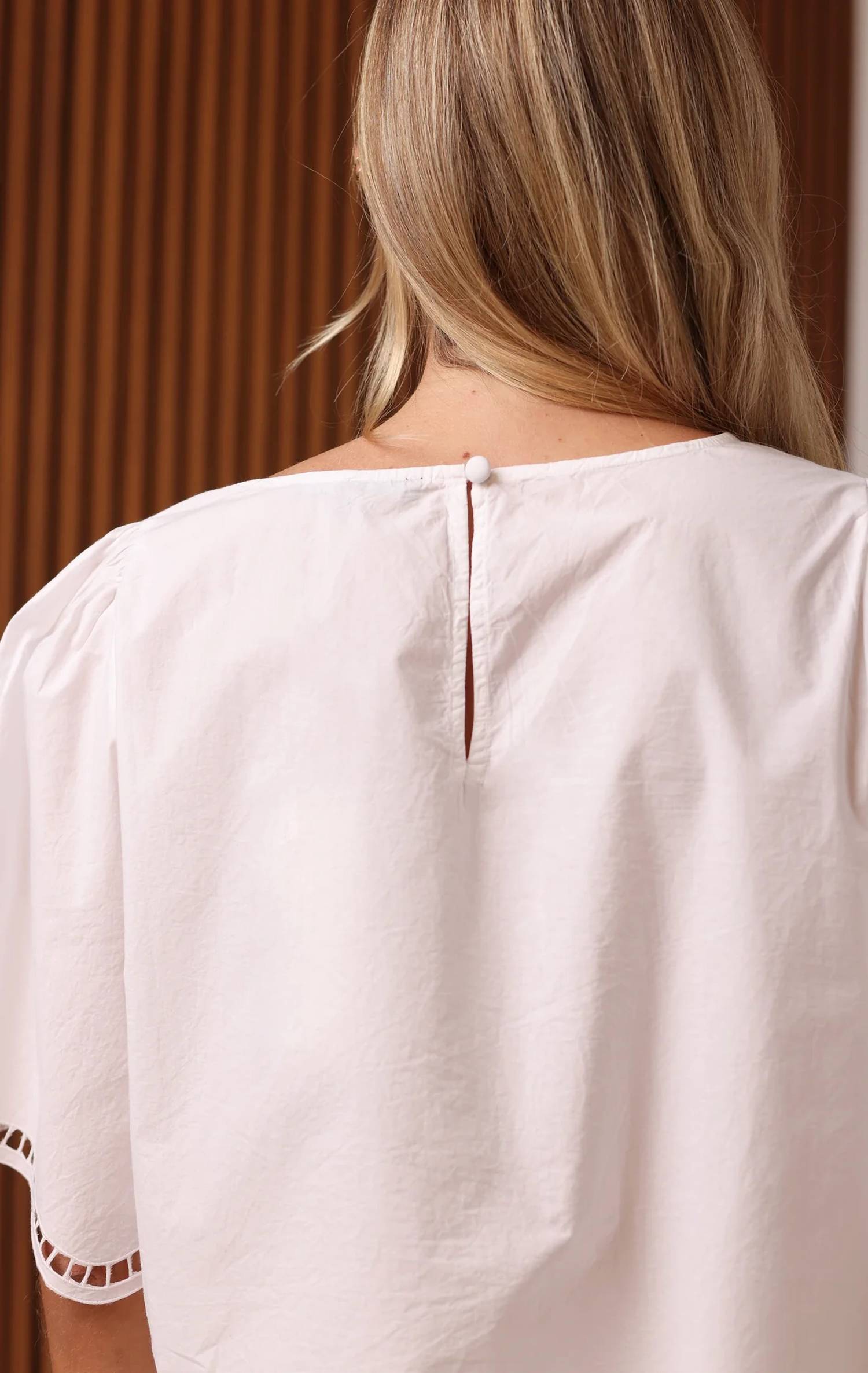 Shore - Cleo Scalloped Embroidered Hem Top