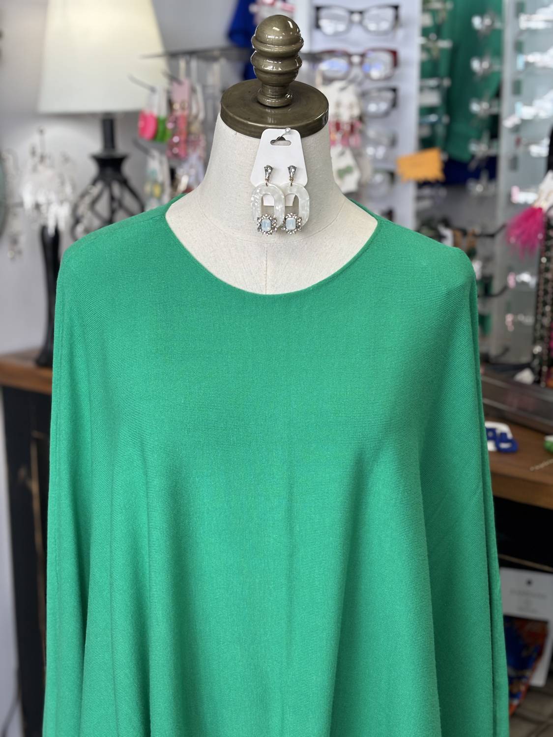 Renuar Women's Top Tier Sweater in jade - women's sweater - detail view