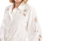 Karen Kane - Blouson Sleeve Embroidered Tie-Front Top