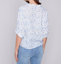 Charlie B - Long Sleeve Shirt With Button & Knot