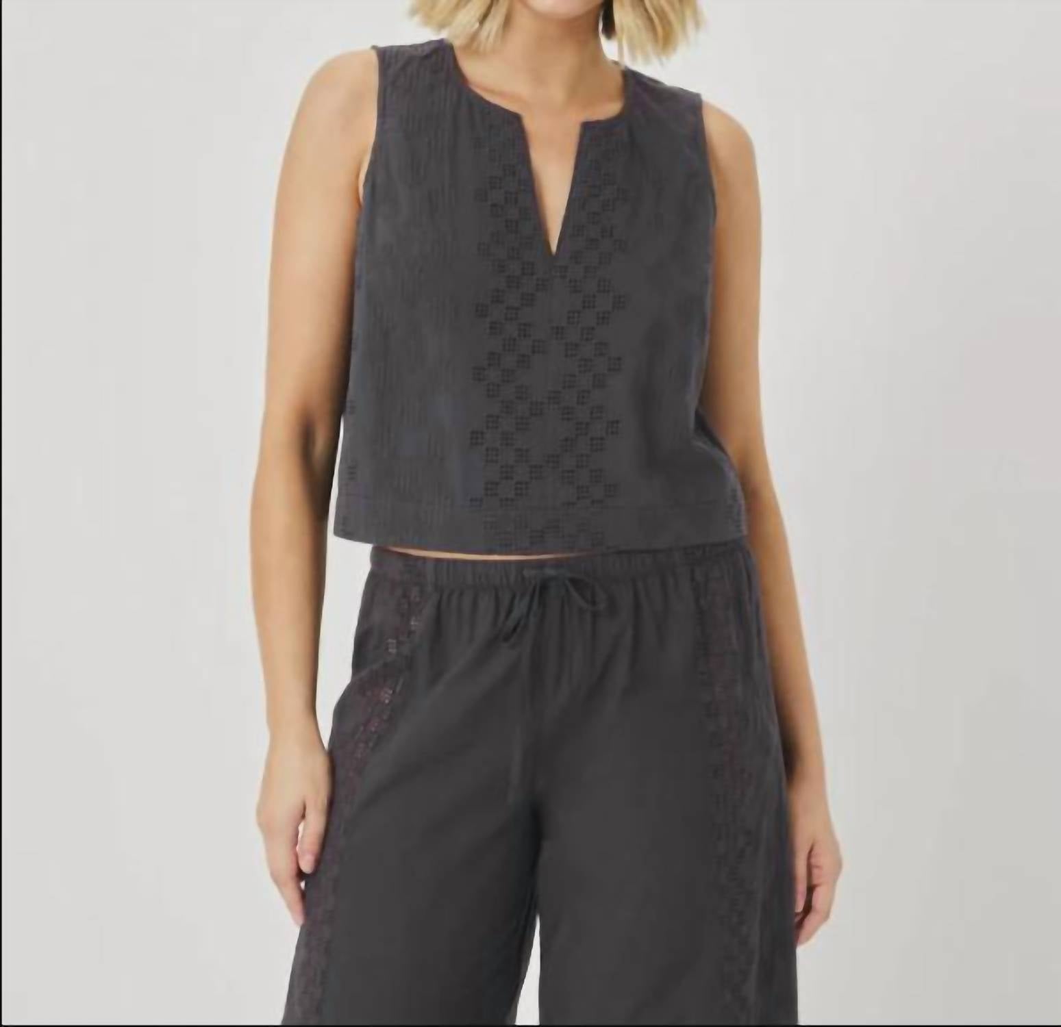 Splendid - Kenzie Eyelet Geo Tank Top