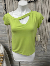 ELAN Women's Celery Tee in green - women's t-shirt - detail view
