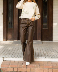 Grace + Emma - The Brandy Rustic Leather Bellbottoms Pants