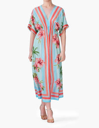 America & Beyond - Short Sleeves Midi Dress