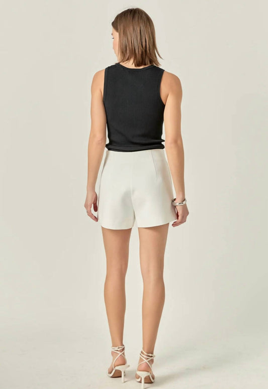 English Factory - Women's Whigh Waist Twill Shorts