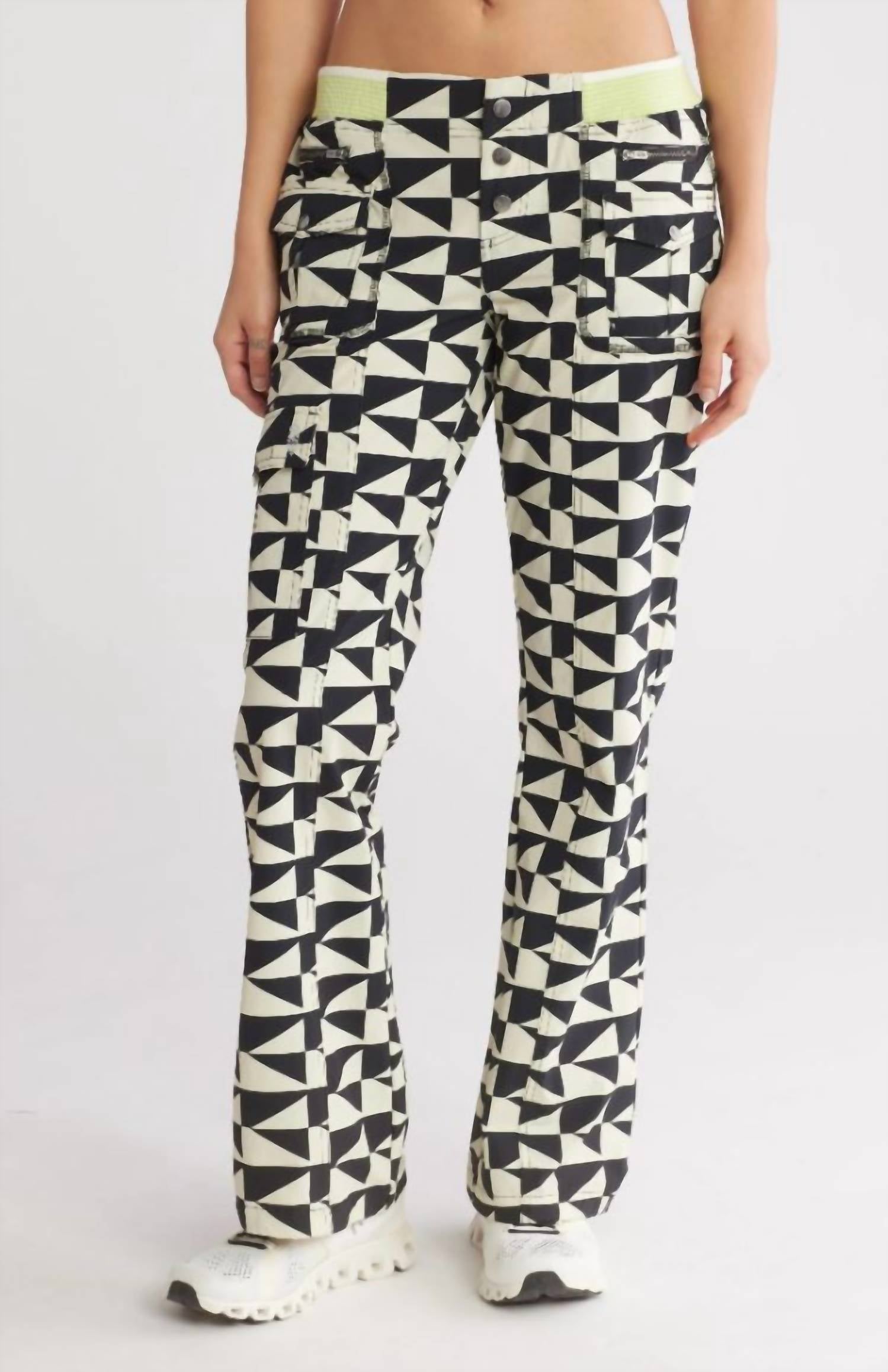 Free People Women’s Off The Grid Wide Leg Pants in black beige - women's pants