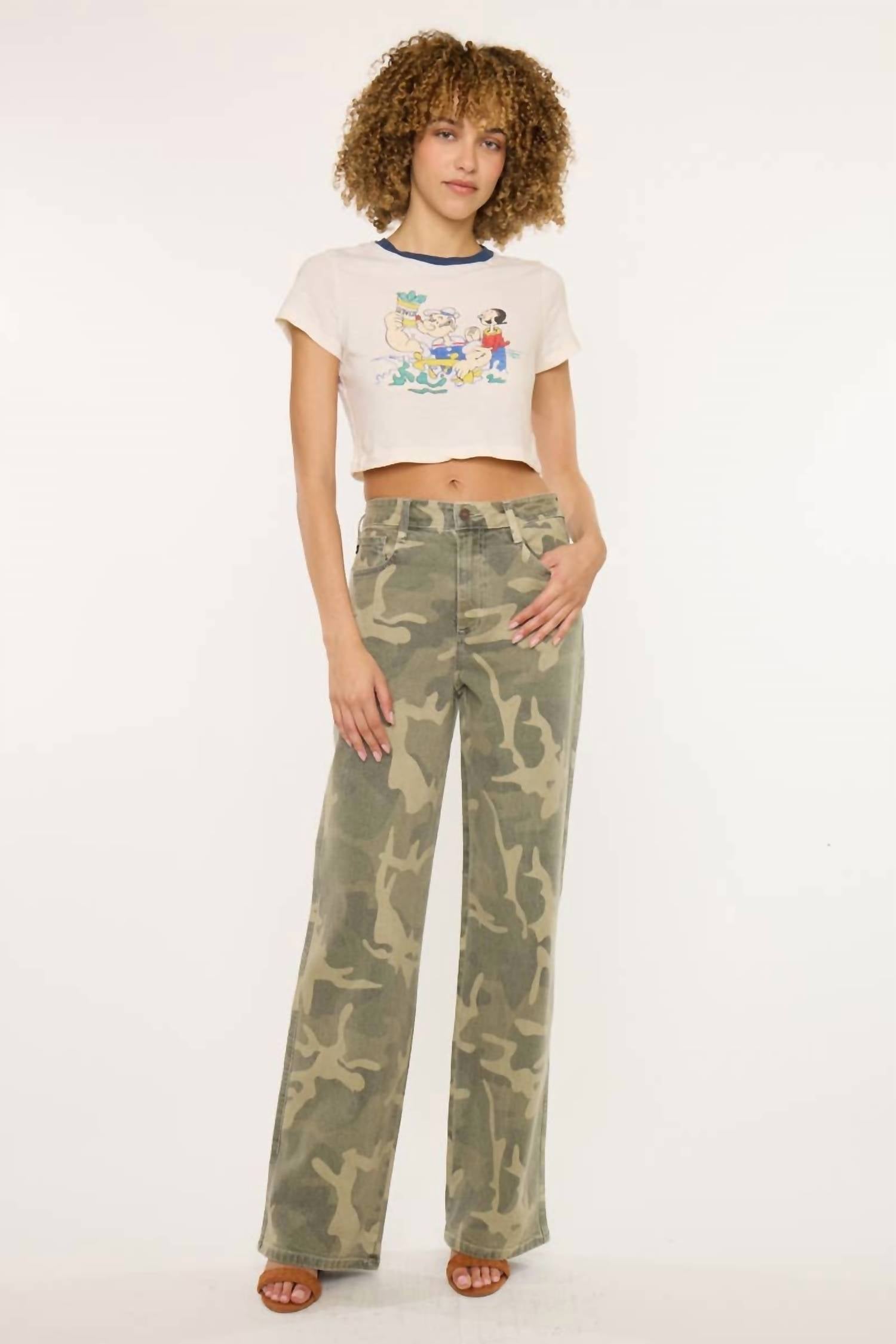 Kancan - High-rise Wide-leg Western Jeans
