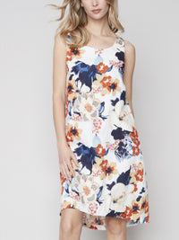 Charlie B - Sleeveless Printed Linen A-line Dress
