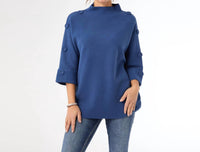 Coco + Carmen - Funnel Neck Sweater with Button Detail