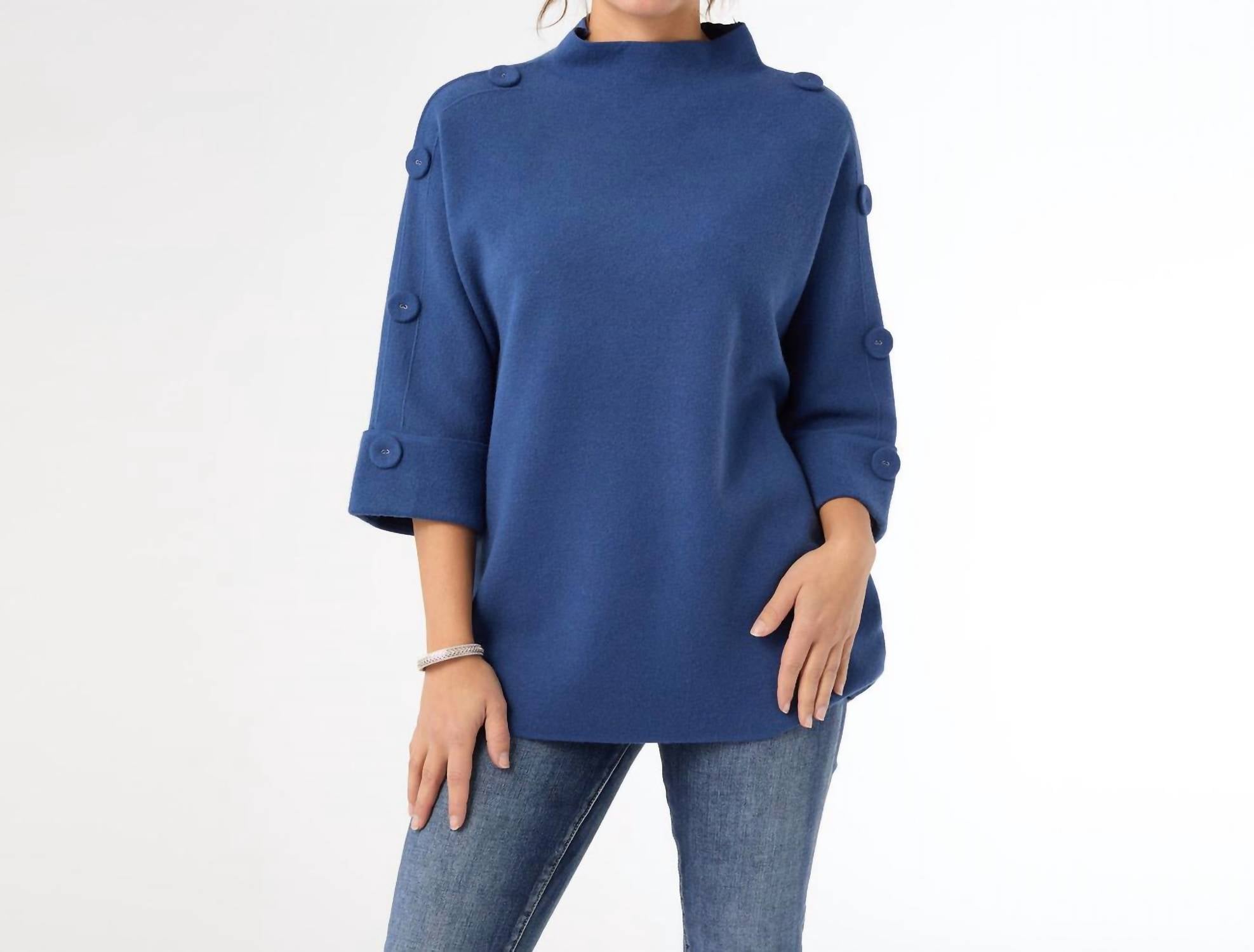 Coco + Carmen - Funnel Neck Sweater with Button Detail