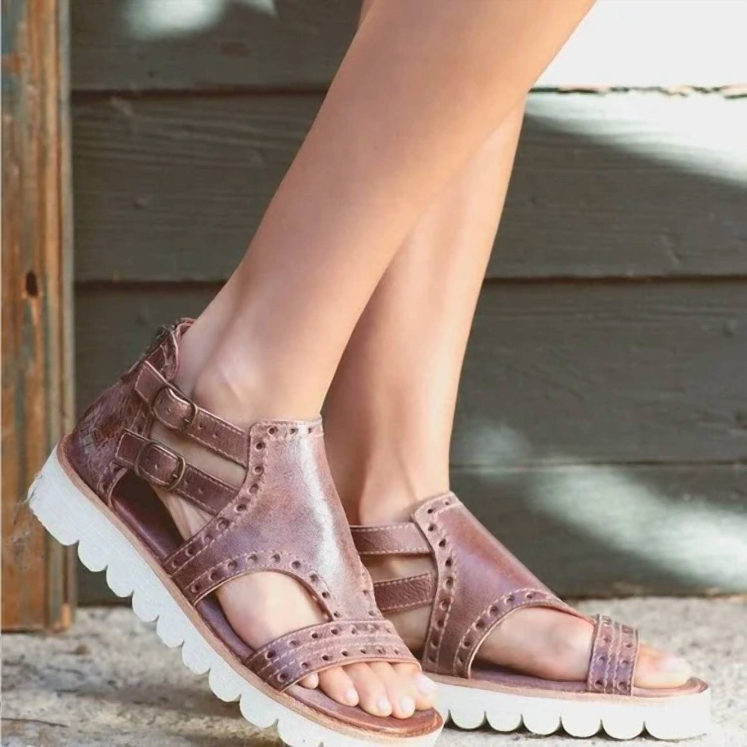 Bedstu - Women's Camden Platform Leather Sandal