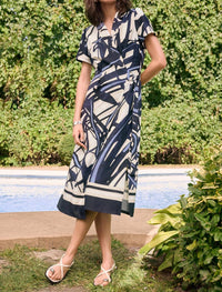 Joseph Ribkoff - Abstract Wrap Shirt Dress