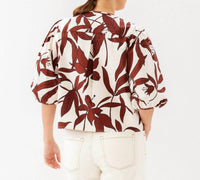 Karen Kane - Puff Sleeve Button-Front Top