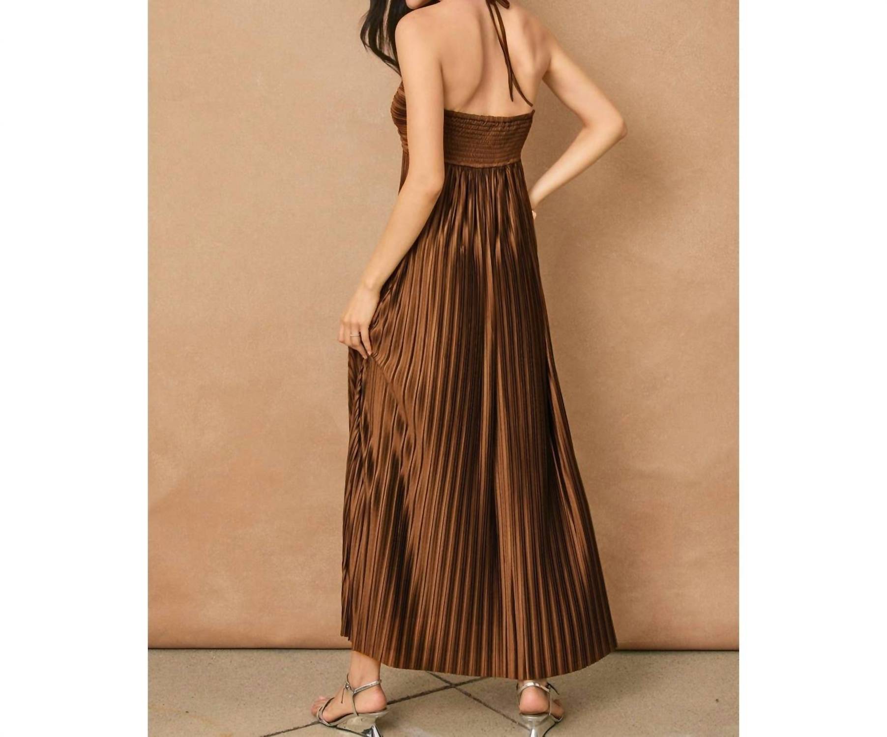 Dress Forum - Pleated Halter Neck Maxi Dress