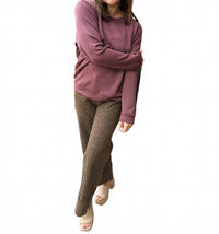 Vintage Havana - Truffle Cloud Fleece Crew With Zipper Top