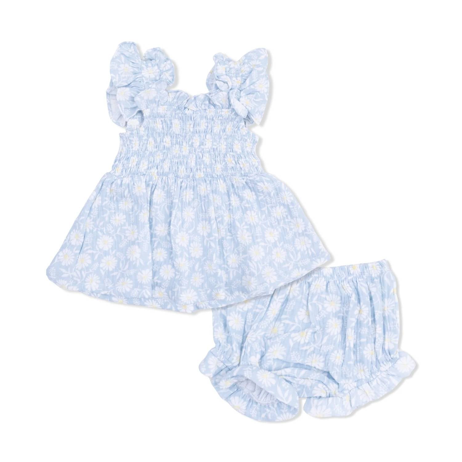 Angel Dear - Girls Western Daisies Babydoll Tunic And Bloomer Set