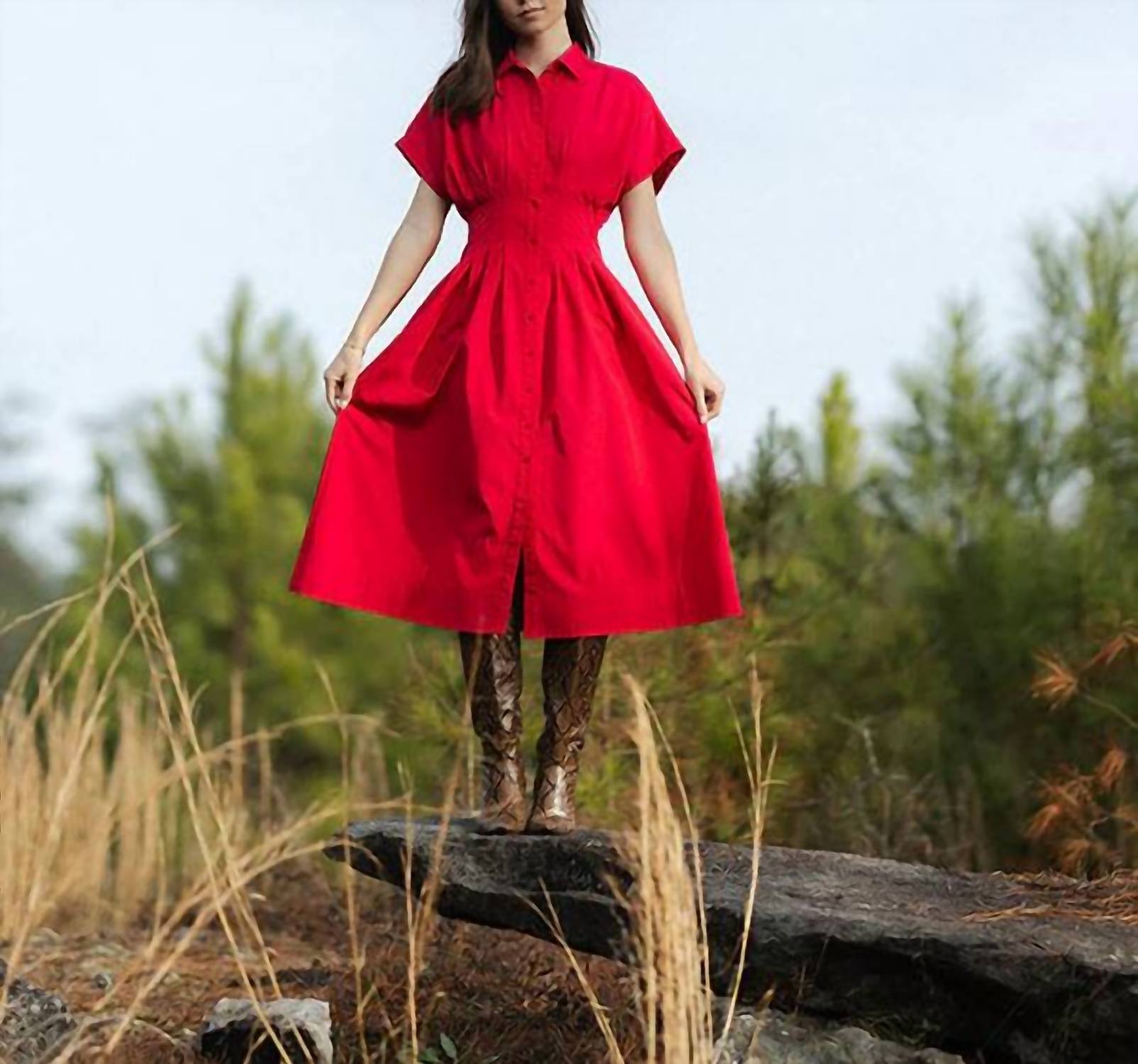 Alden Adair Becca Dress in poppy pink - women's dress - view 6