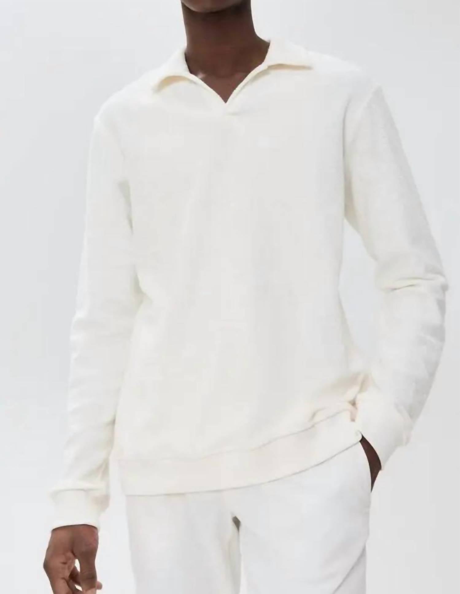 Orlebar Brown - Santino Terry Long Sleeve Polo Shirt