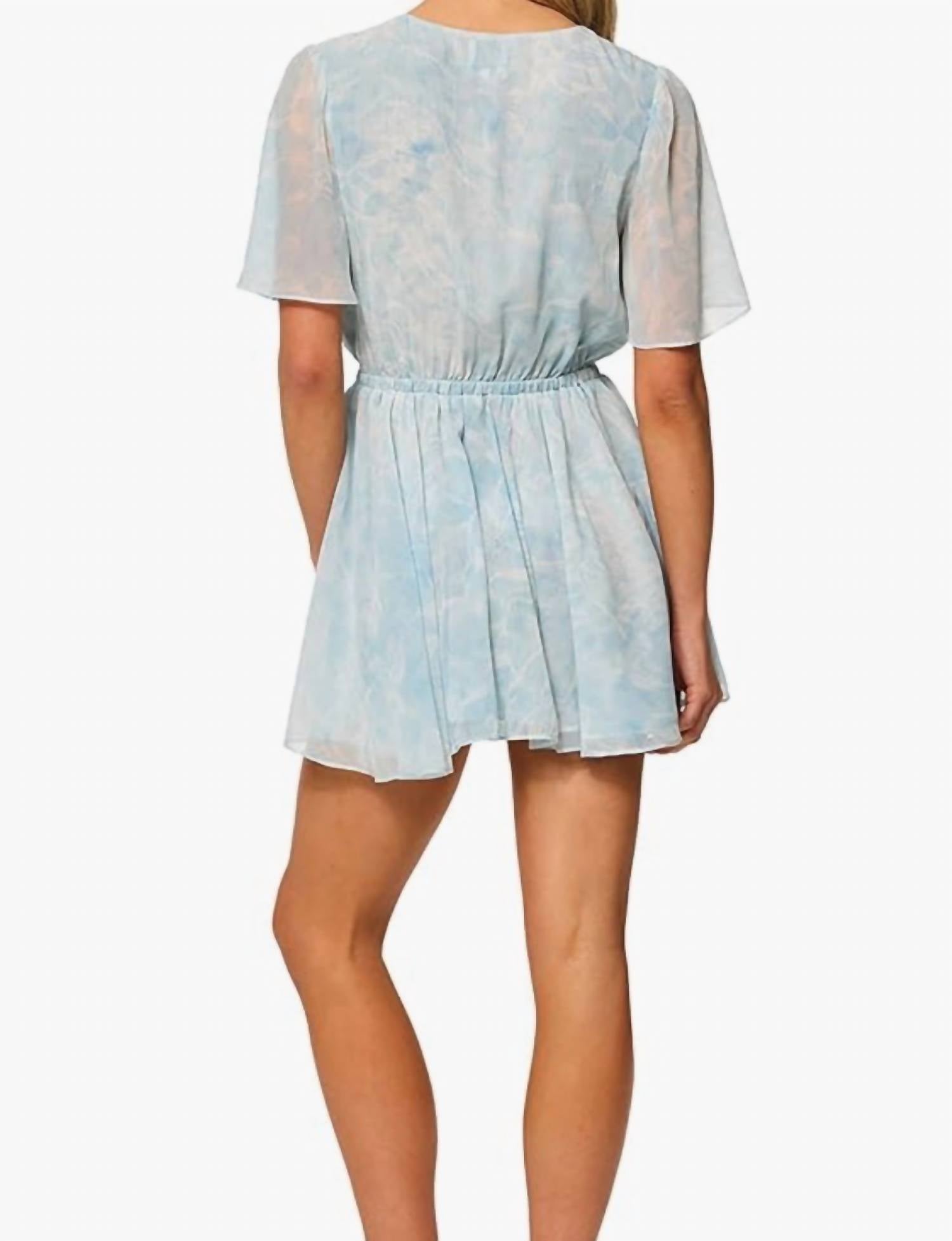 Misa Los Angeles Kaila Dress in aqua blue - women's dress - detail view