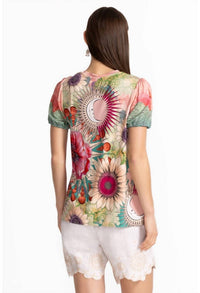 Johnny Was - JANIE FAVORITE V‑NECK PUFF SLEEVE TEE