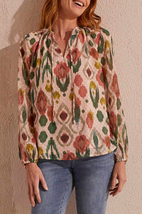 Tribal - Flowy Swiss Dot Chiffon Blouse