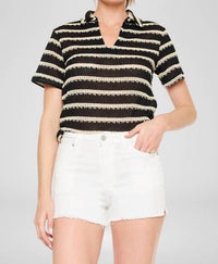 KanCan High Rise Denim Shorts in white - women's shorts