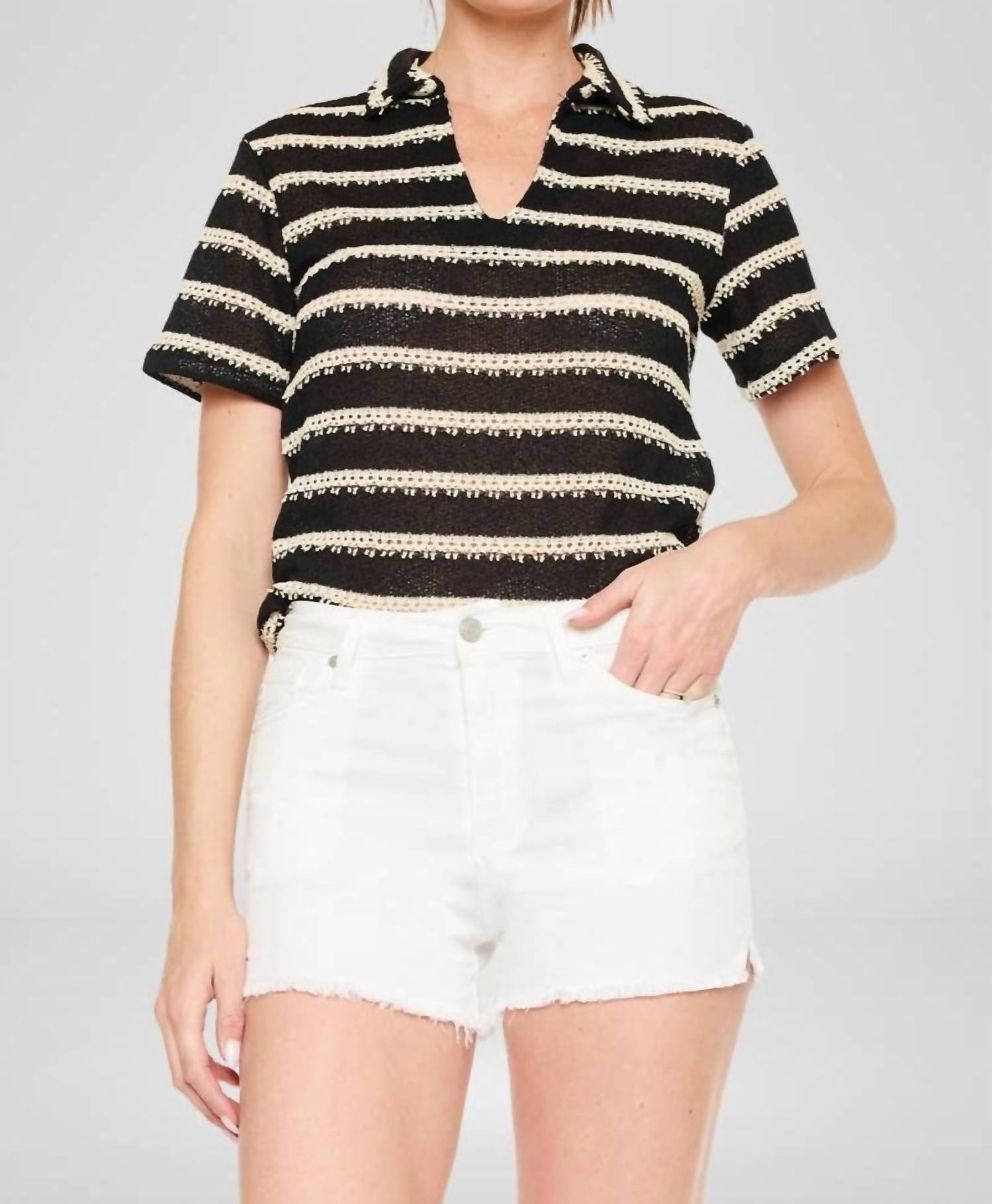 KanCan High Rise Denim Shorts in white - women's shorts