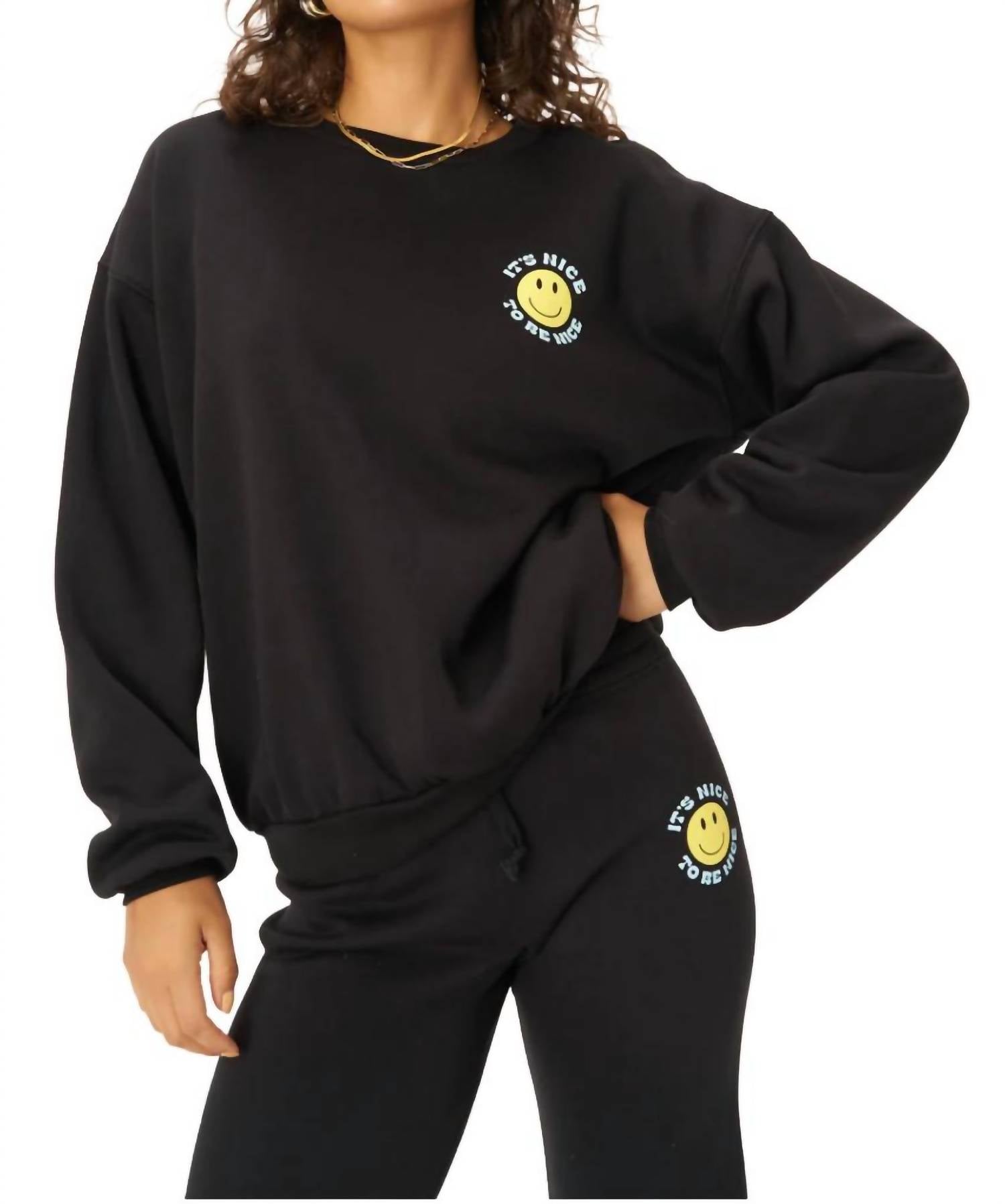 Project Social T - Be Nice Smiley Sweatshirt