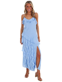In February - Hint Of Allure Ruffle Maxi Dress