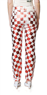 Check Print Five-Pocket Pants
