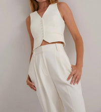 Favorite Daughter Favorite Slim Fit Vest in ivory - women's jacket