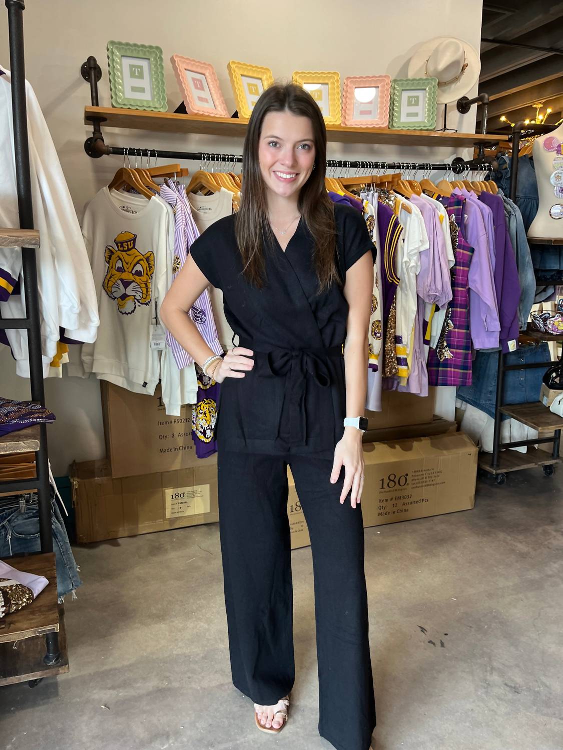 PINCH Wide Leg Sweater Pants in black - women's pants - alternate view