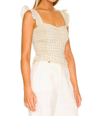 heartloom Jacey Smocked Top in maize - women's shirt - detail view