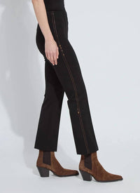 Lysse Women's Crystal Embellished Ankle Elysse Pant in black - women's pants - detail view