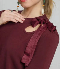 Umgee - Soft Stretch Pullover Bow Top
